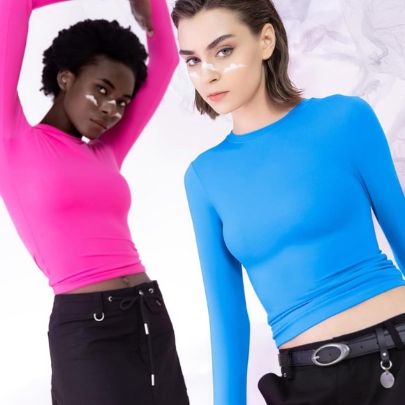 Pumiey Buttery soft blue Long Sleeve Women's Top M - Picture 6 of 10